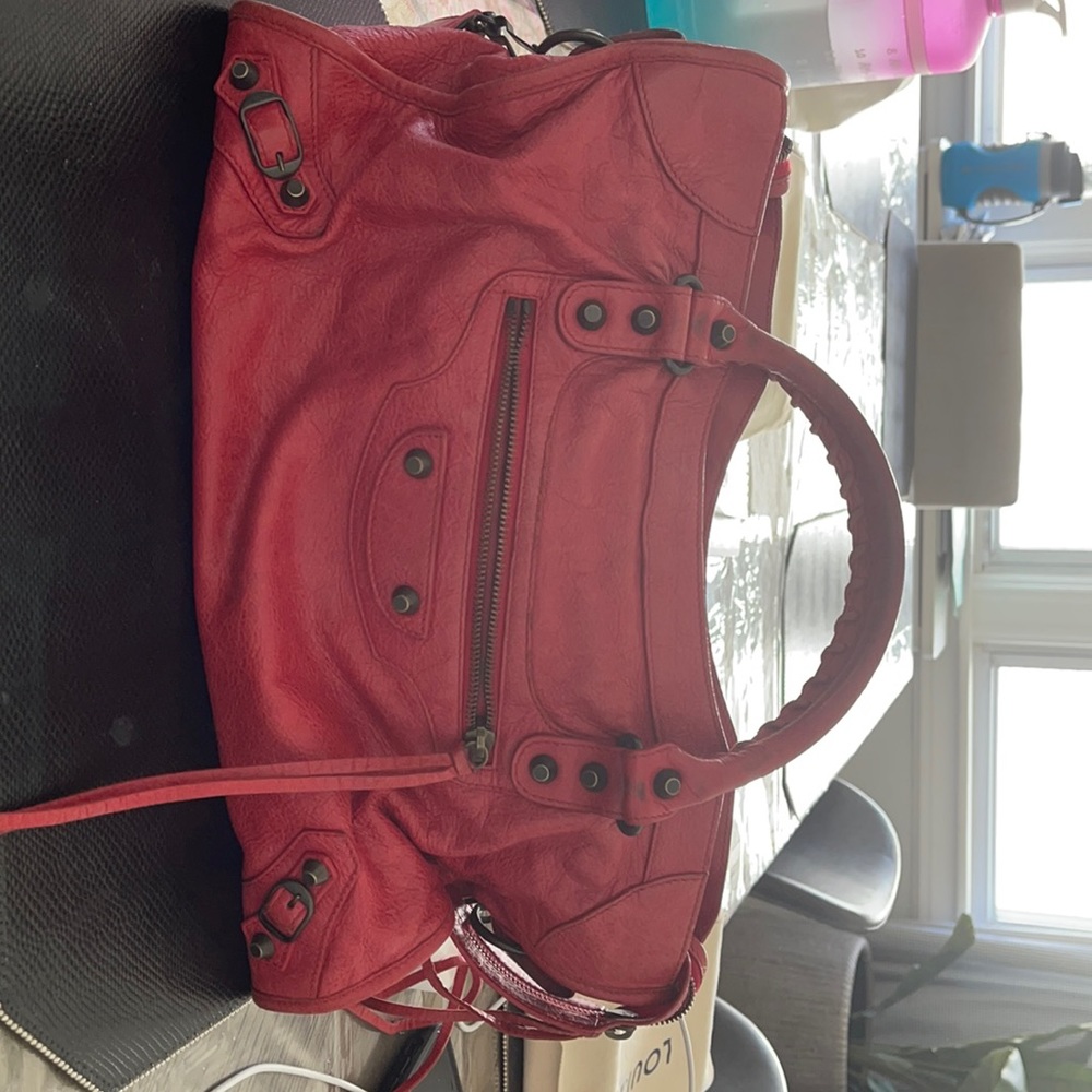 Balenciaga red city bag